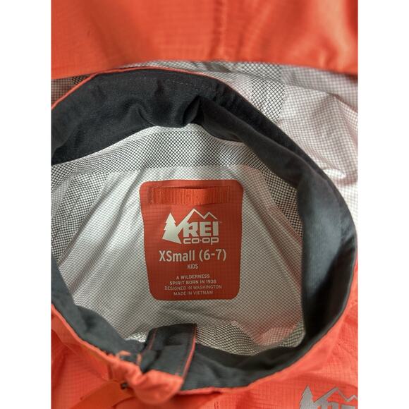 REI Co-op Girls Rain Jacket Size XS (6-7) Coral Full Zip Hooded Windbreaker - Picture 4 of 7